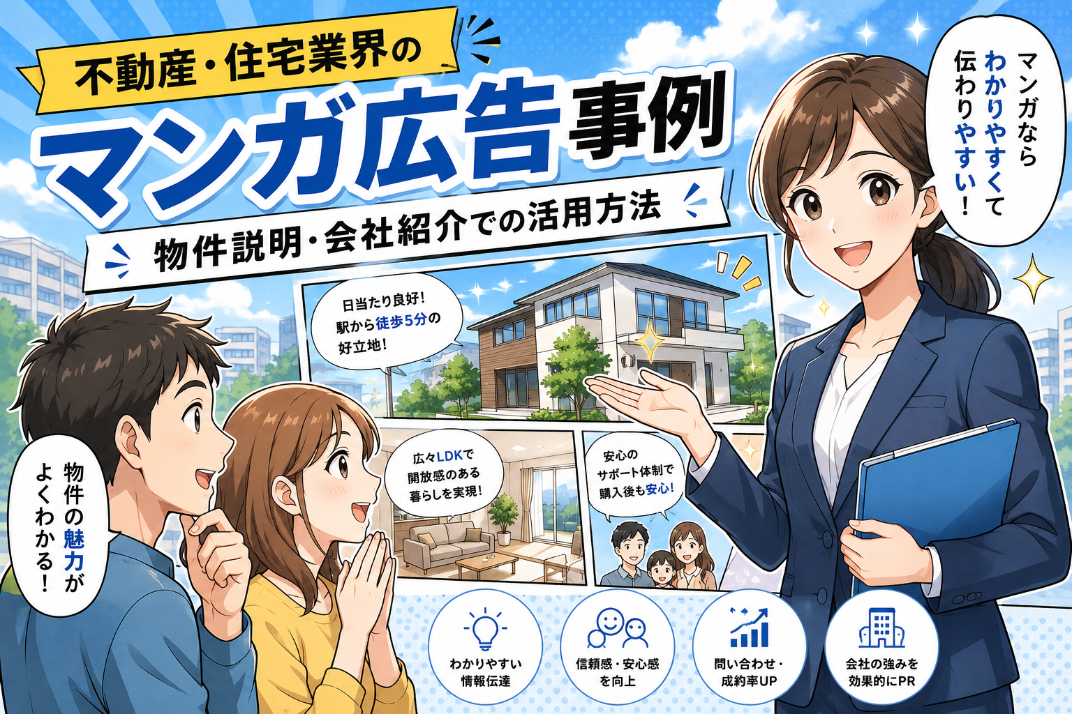 不動産・住宅業界のマンガ広告事例|物件説明・会社紹介での活用方法