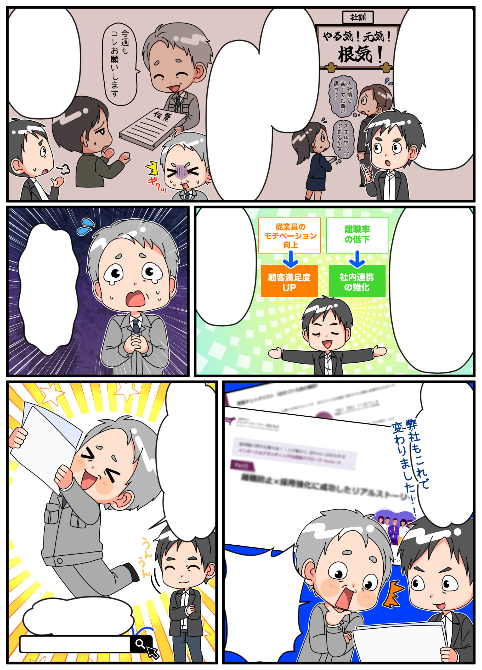 インナーブランディングの必要性を伝える啓蒙マンガ 制作イメージ